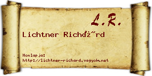 Lichtner Richárd névjegykártya